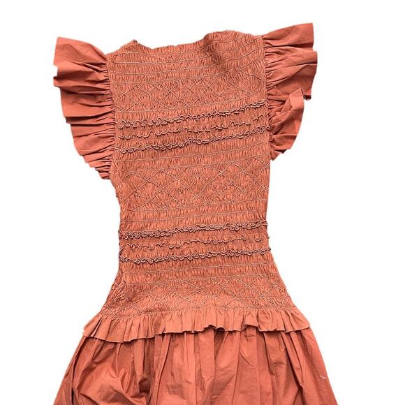 Ulla Johnson Madeline Smocked Midi Dress Size 2 NWOT Clay - Picture 7 of 9